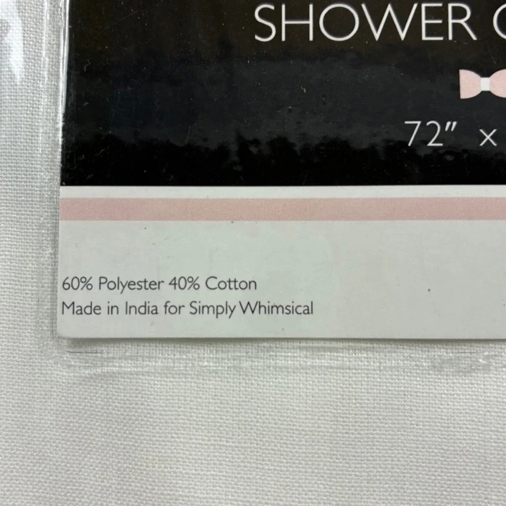 NEW Simply Whimsical Ribbons & Bows Shower Curtain Multicolor 72x72 Fabric